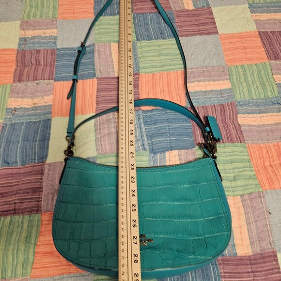 Coach Green Croc Shoulder Bag - Picture 4 of 8